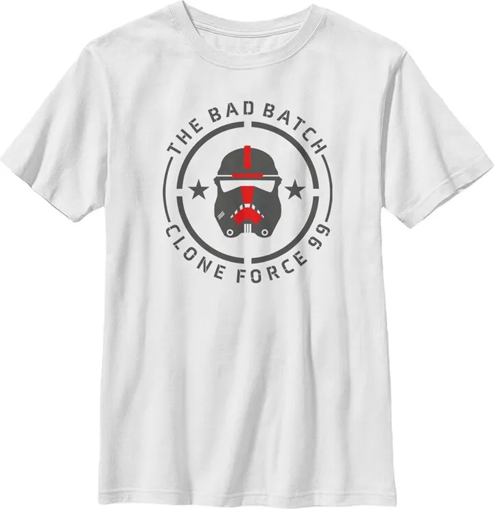 Boy's Star Wars: The Bad Batch Clone Force 99 Badge T-Shirt - White - Medium