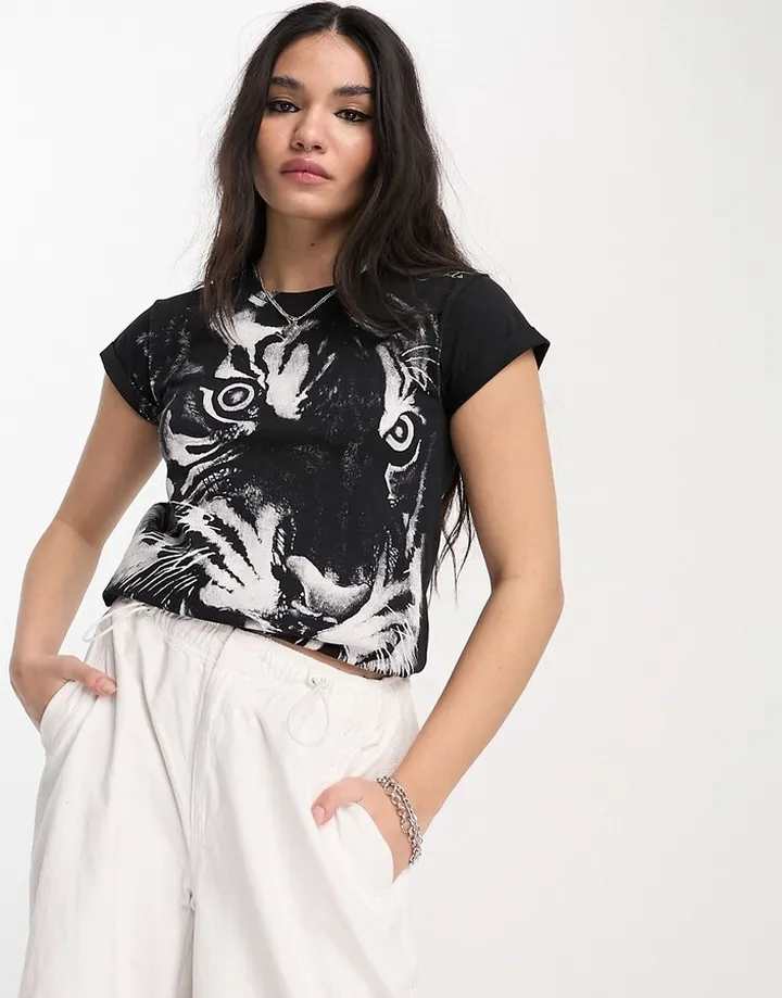 AllSaints Turin Anna t-shirt in black