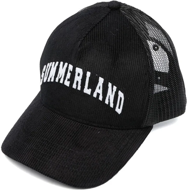 Embroidered-Slogan Corduroy Cap