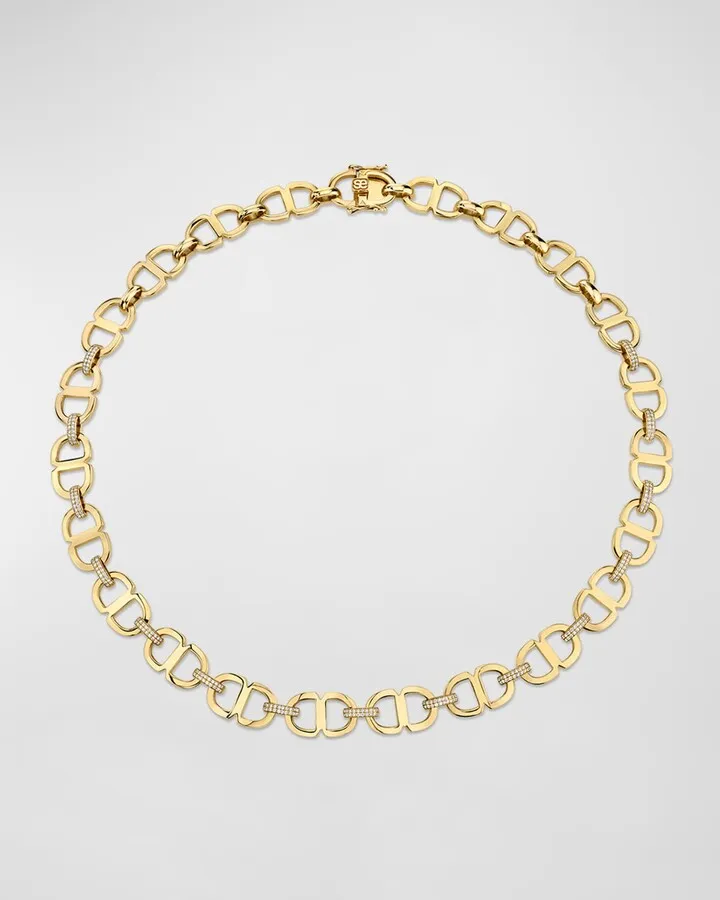 Love Large 14k Diamond Chain-Link Necklace