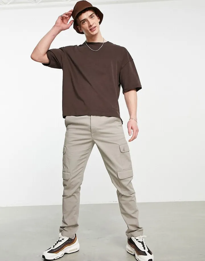 Bershka oversized t-shirt in brown