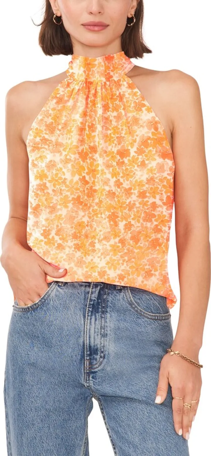 1.state Women's Sleeveless Halter Tie Back Top