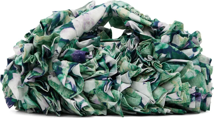 Dries Van Noten Blue Ruffled Bag