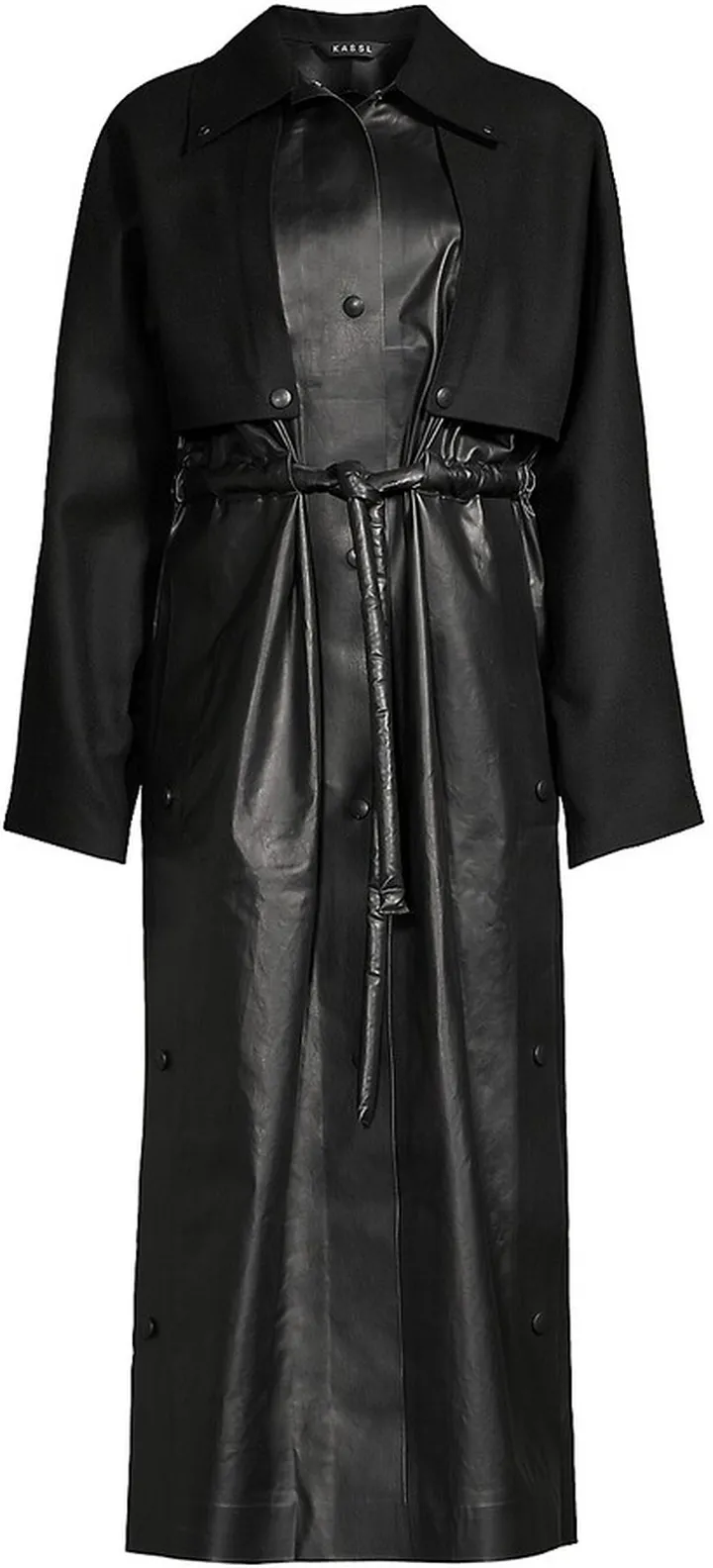 Faux Leather Cape Coat