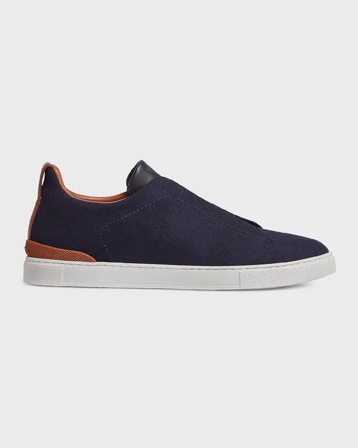 Men's Triple Stitch Wool Low Top Slip-On Sneakers