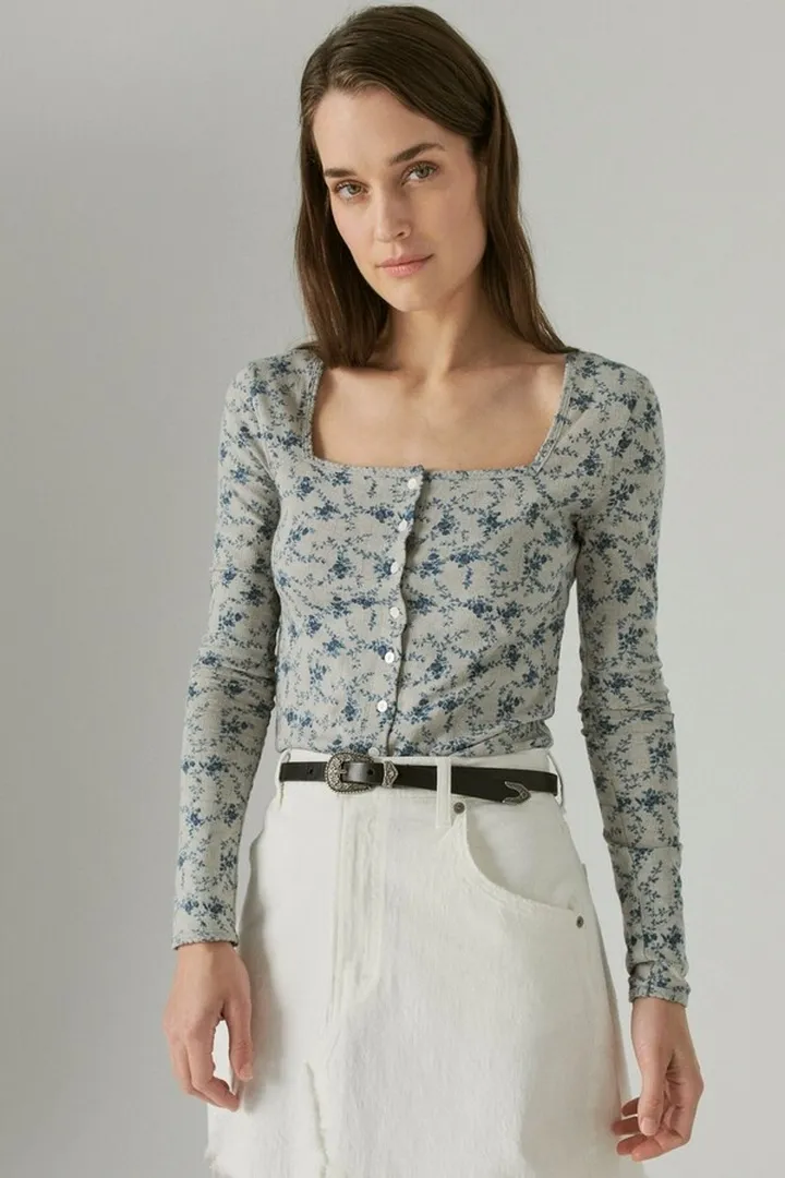 Pointelle Cardigan Top