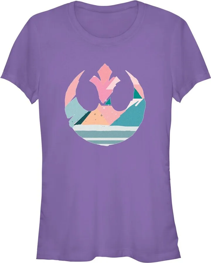 Junior's Star Wars Coloring Easter Egg Rebel Alliance Logo T-Shirt - Purple - Small