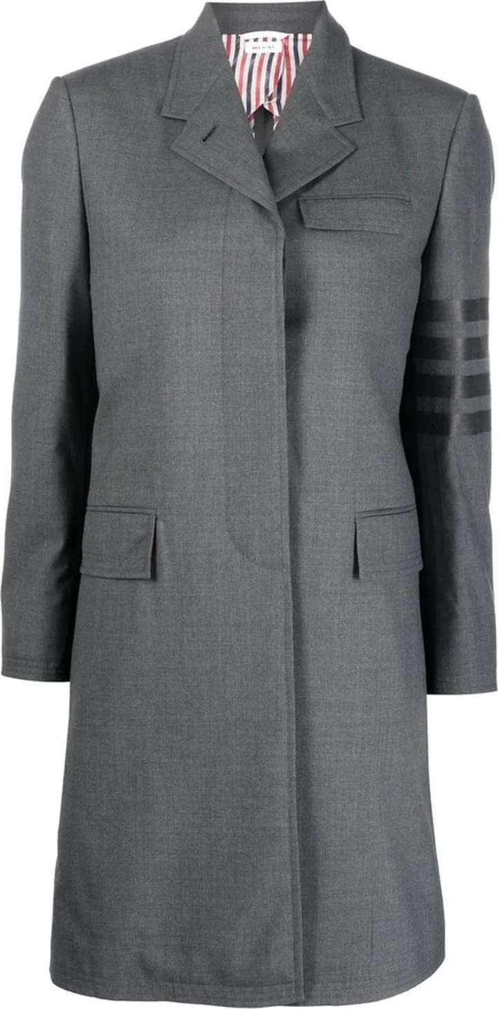 4-Bar stripe wool coat