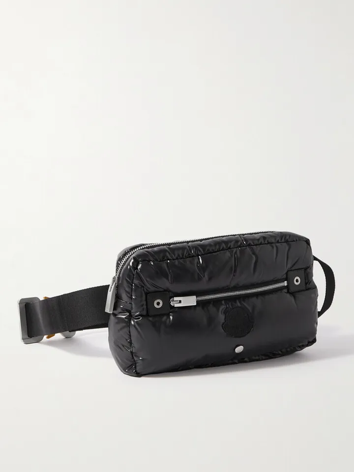 6 Moncler 1017 ALYS 9SM Leather-Trimmed Nylon Down Belt Bag