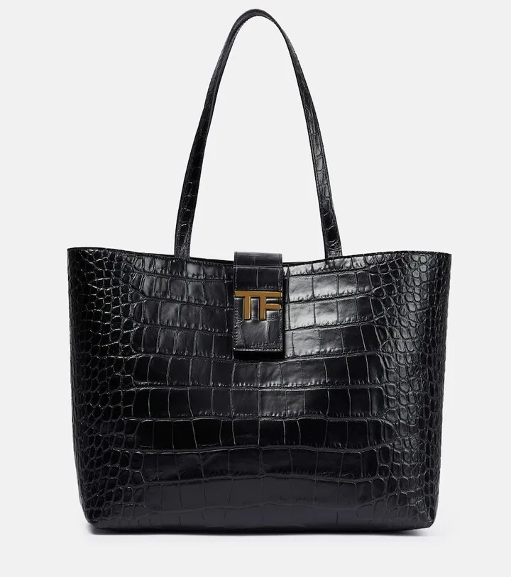 TF Small leather tote bag