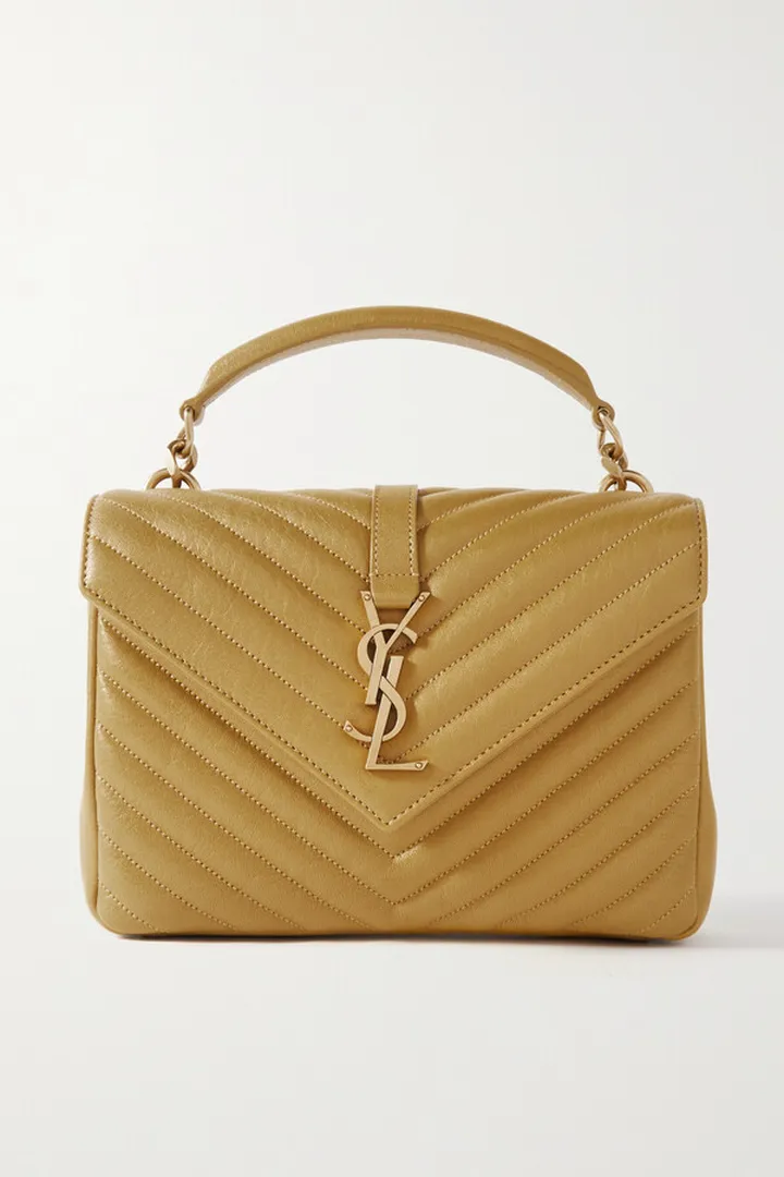 SAINT LAURENT - College Medium Quilted Leather Tote - Green