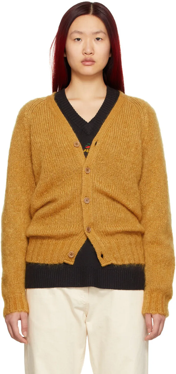 YMC Tan Mohair Sid Cardigan