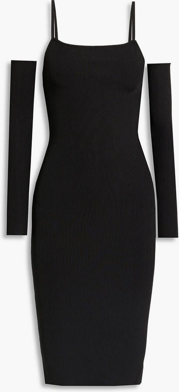 Convertible ribbed-knit dress
