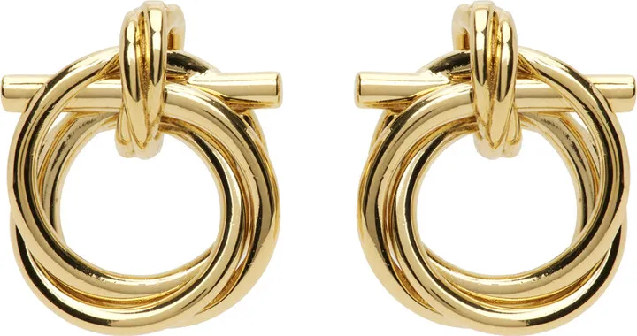 Ferragamo Gold Gancini Earrings