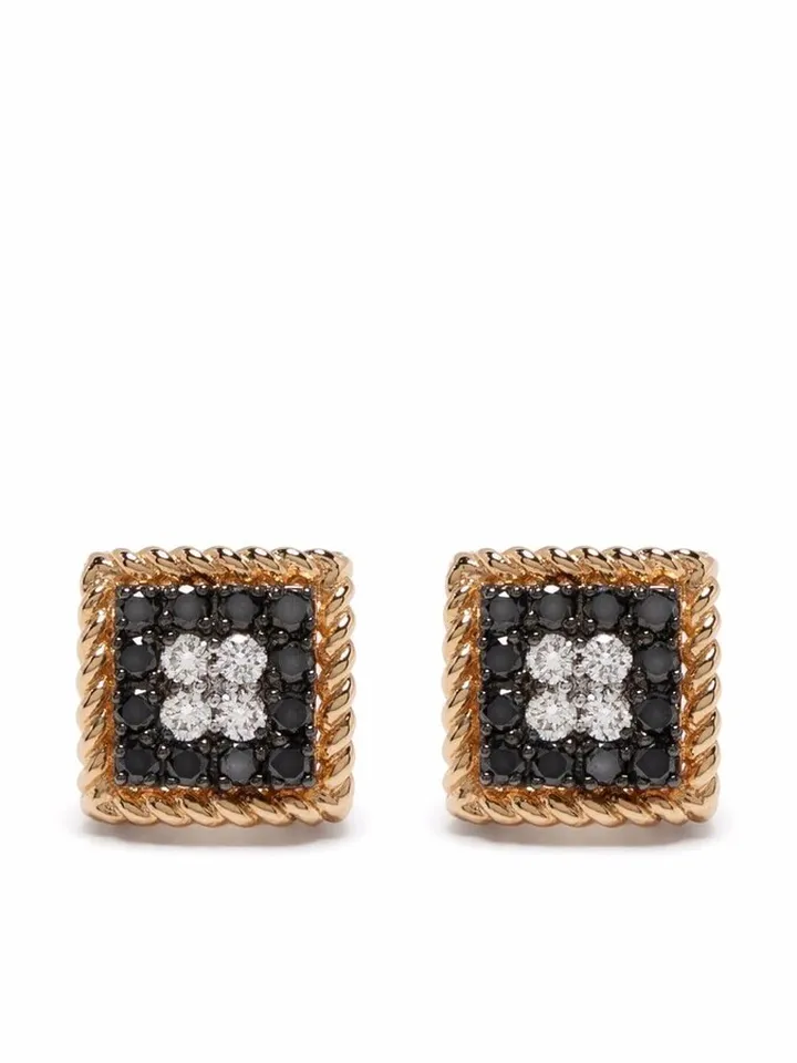 18k rose gold Palazzo Ducale diamond and ruby stud earring