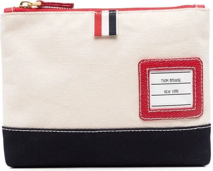 Logo-Patch Clutch Bag
