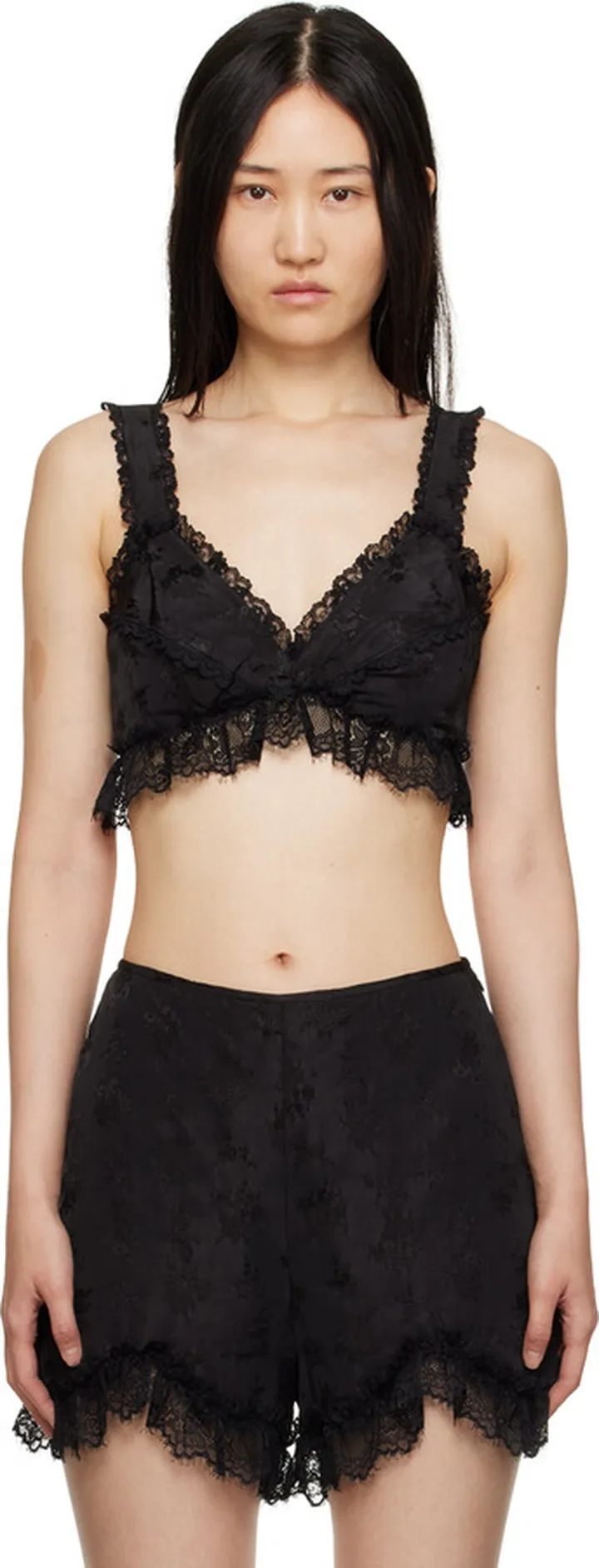 Anna Sui Black Floral Camisole