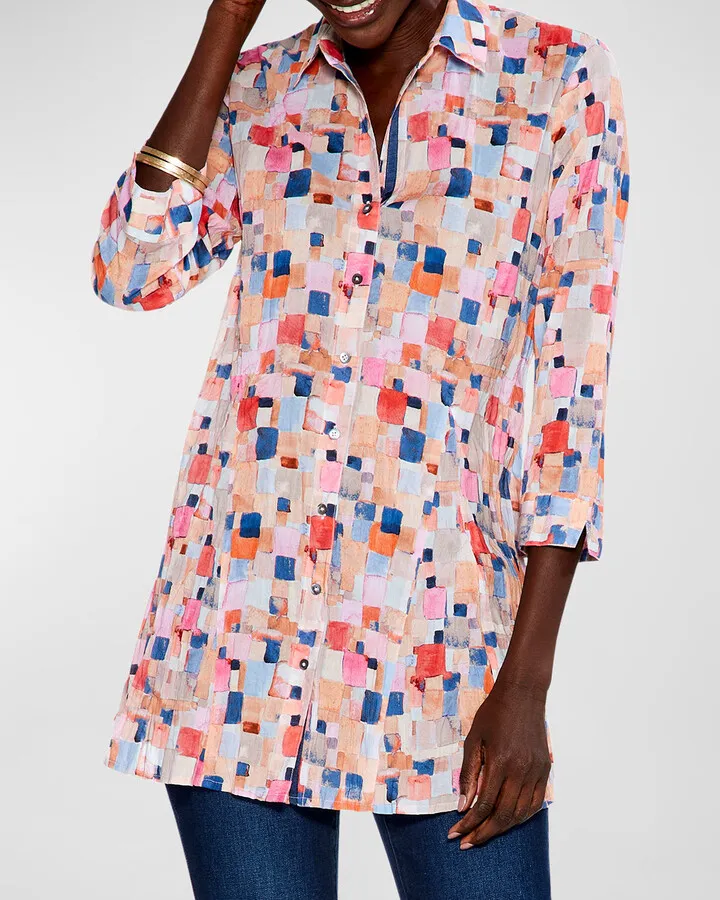 Checked Up Mosaic-Print Shirt
