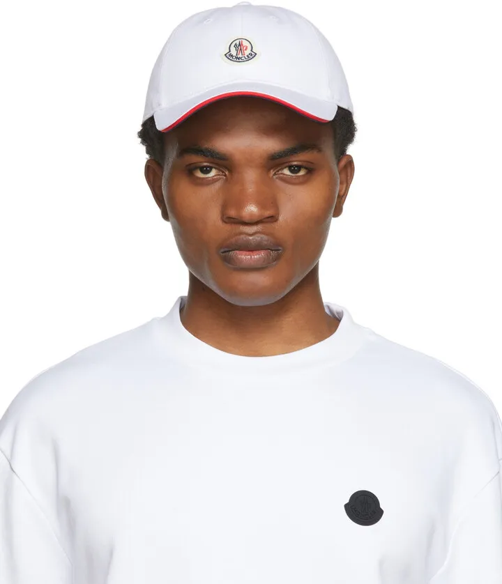Moncler White Logo Cap