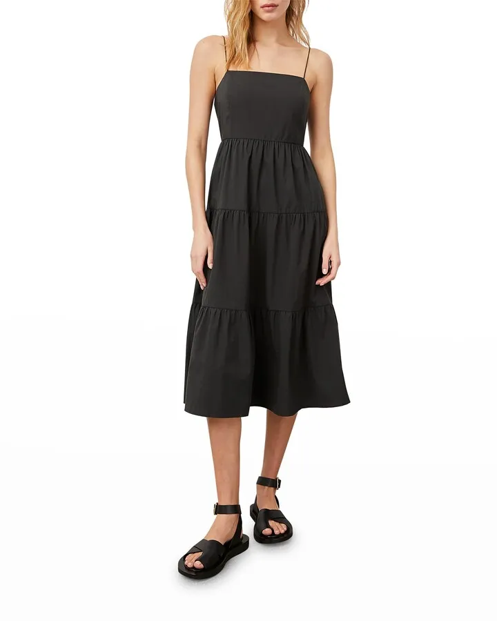 Leni Tiered Open-Back Midi Dress