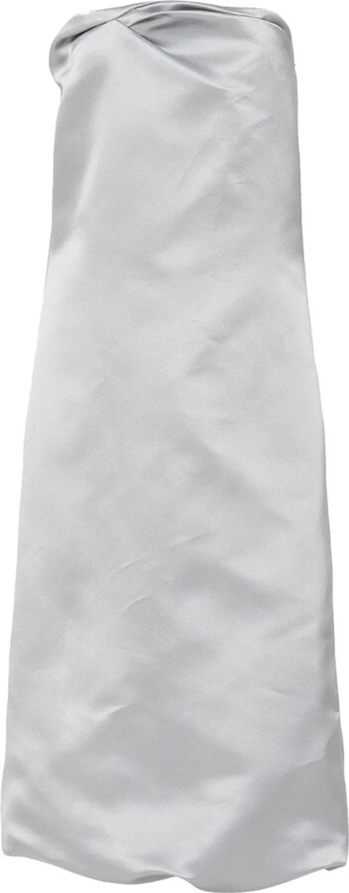 Strapless Silk Satin Midi Dress