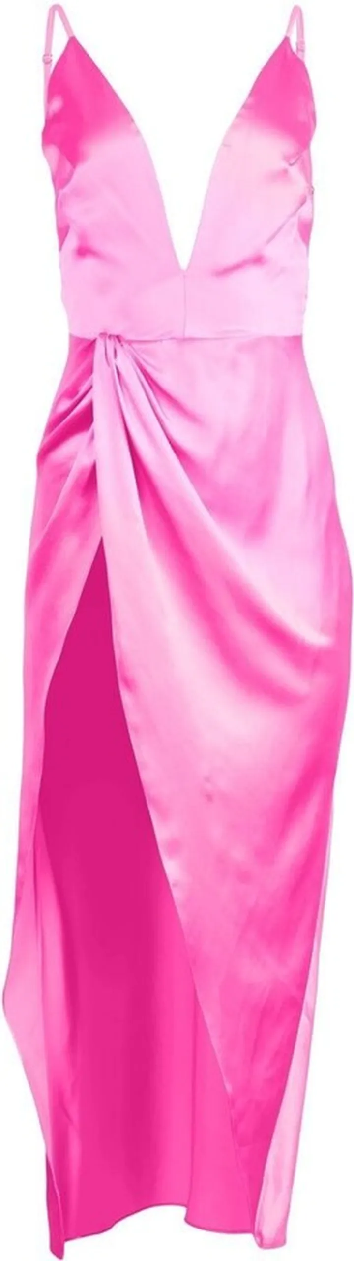 Thigh-Slit Silk Dress