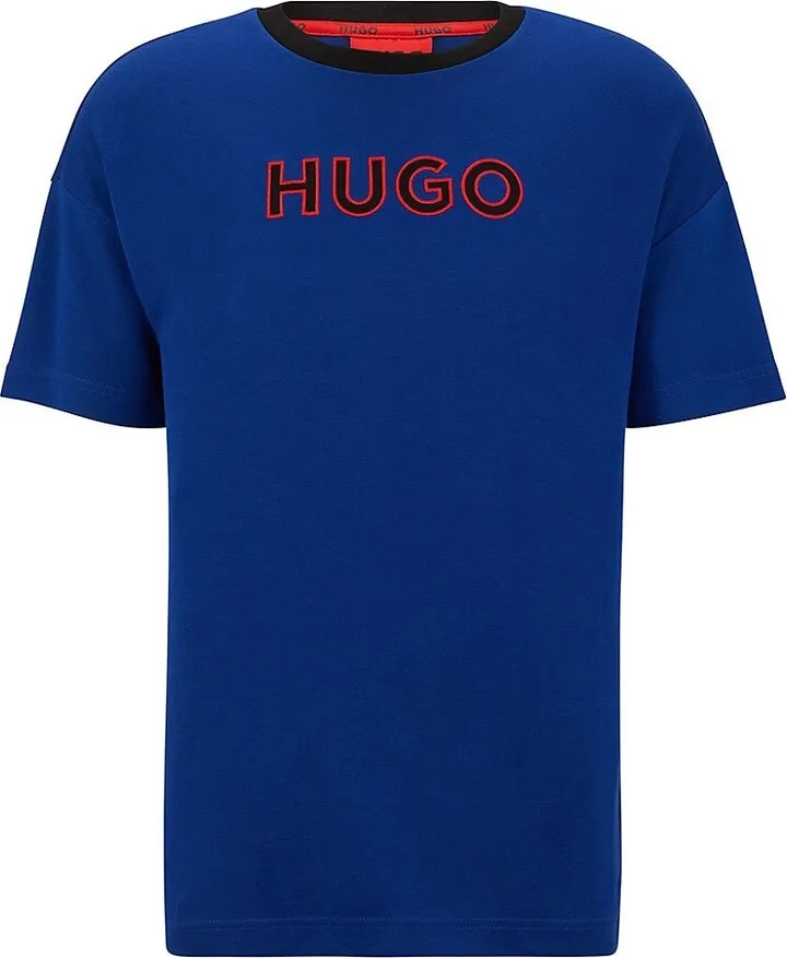 Relaxed-fit pajama T-shirt with embroidered logo