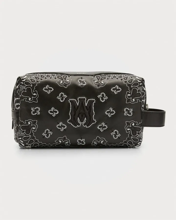 Men's Bandana Leather Toiletry Case