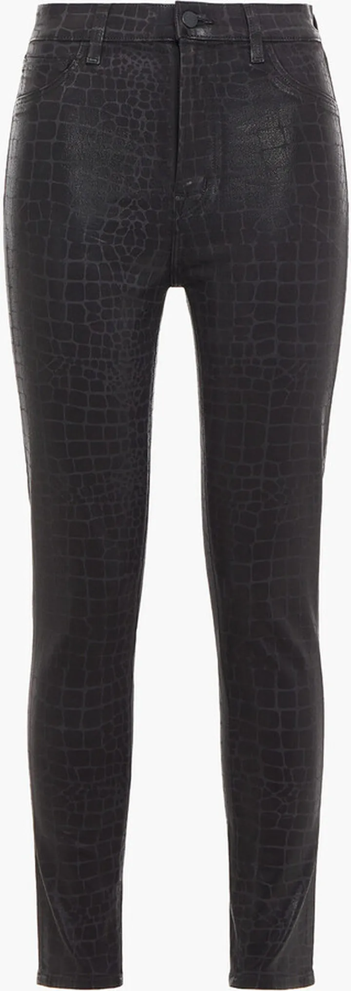 Leenah croc-effect high-rise skinny jeans