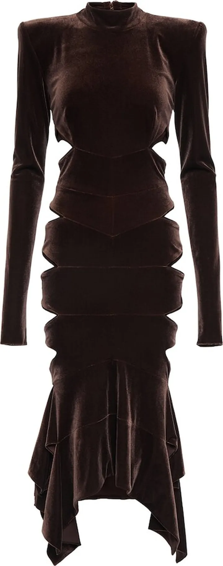 Velvet cutout midi dress