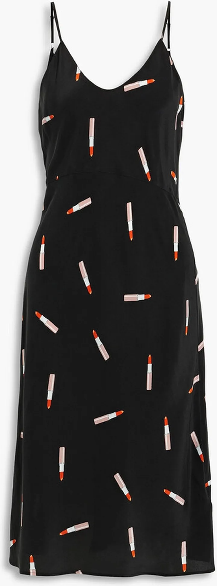 Sabelia printed washed-silk midi slip dress