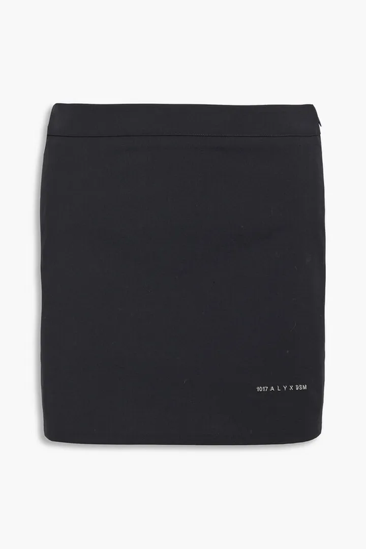Logo-appliquéd crepe mini skirt