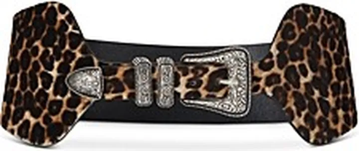 The Kooples Wide Leopard High Waist Belt
