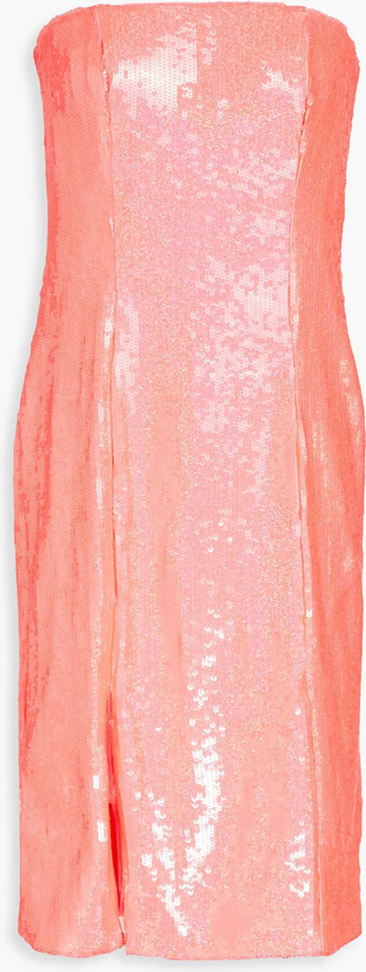 Strapless sequin-embellished jersey mini dress
