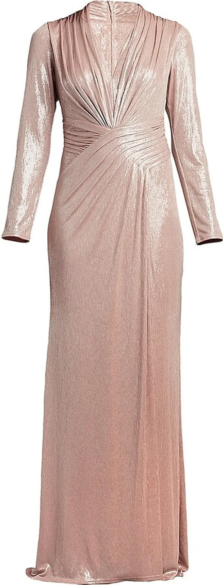 Long-Sleeve Metallic Gown