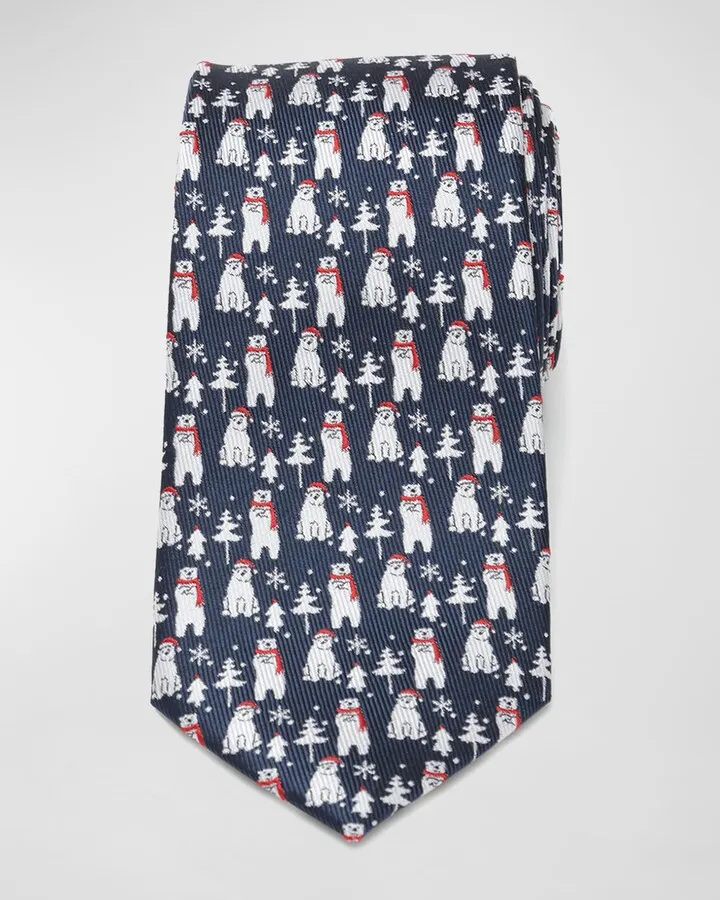 Men's Winter Polar Bear Silk Tie