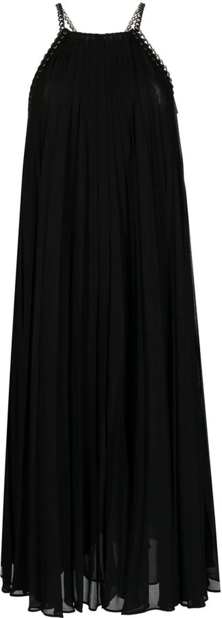 Pleated Chain-Detail Midi-Dress