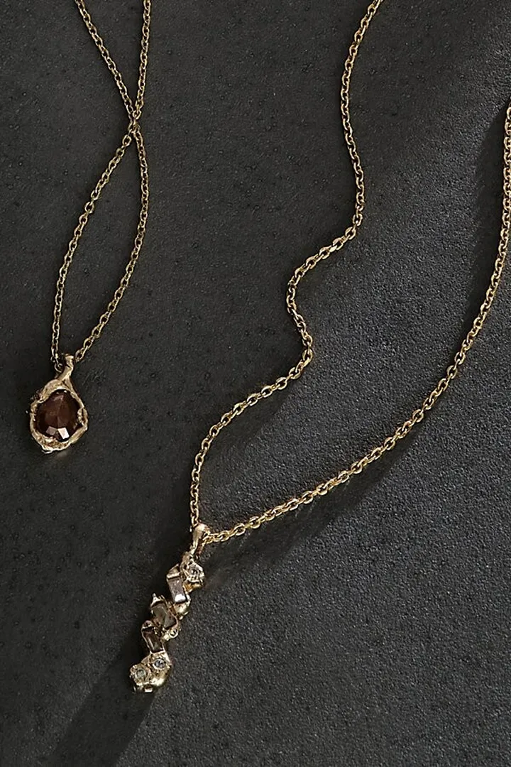 Ellis Mhairi Cameron Mixed Cut Diamond Scatter Pendant Necklace by Ellis Brooklyn at Free People