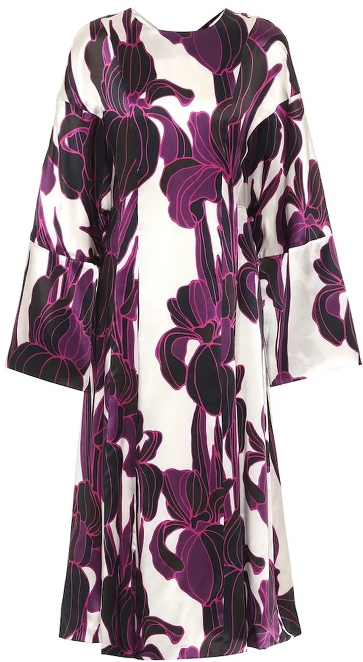 Floral silk midi dress