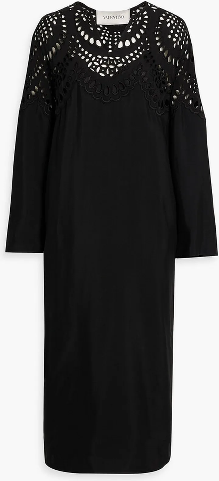 Broderie anglaise crepe midi dress