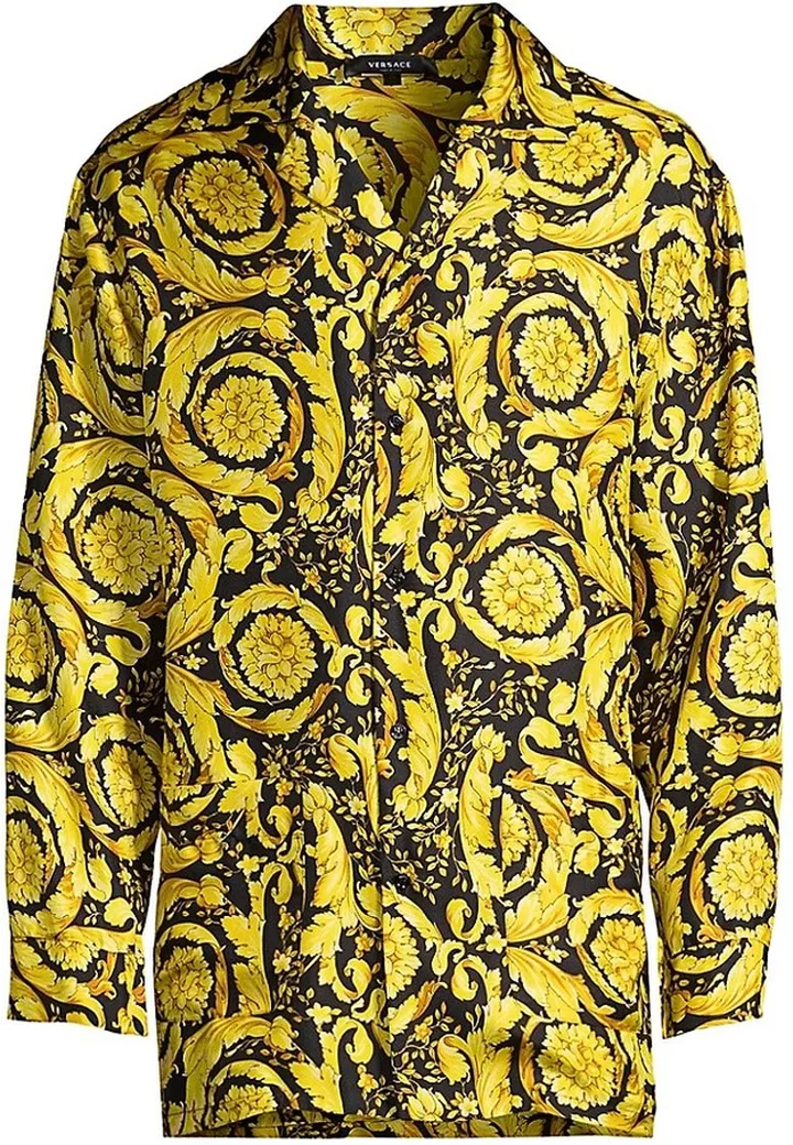 Baroque Silk Pajama Top