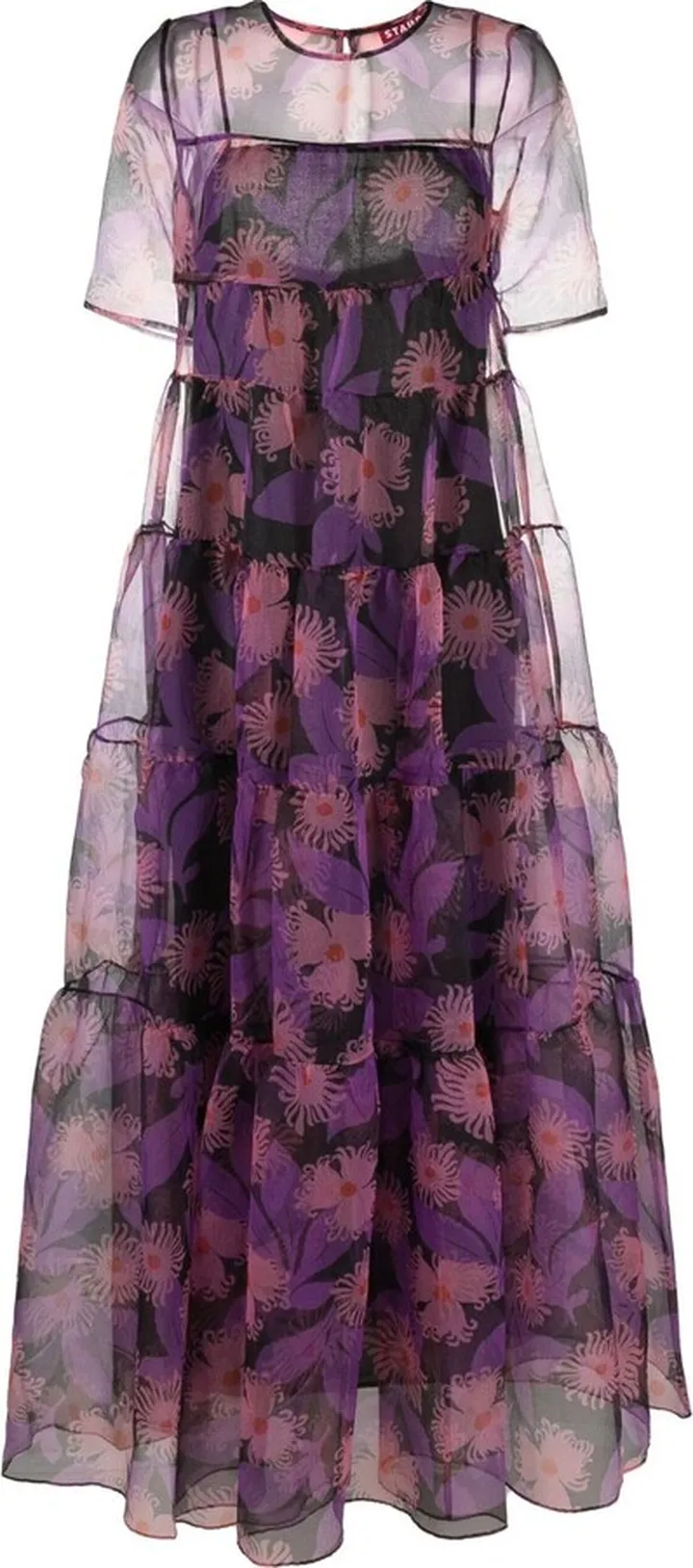 Purple Hyacinth Floral Print Gown