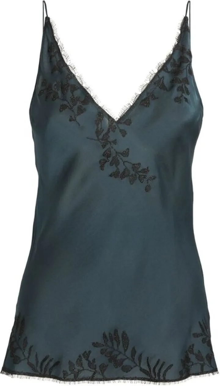 Carine Gilson Silk Lace-Trim Camisole