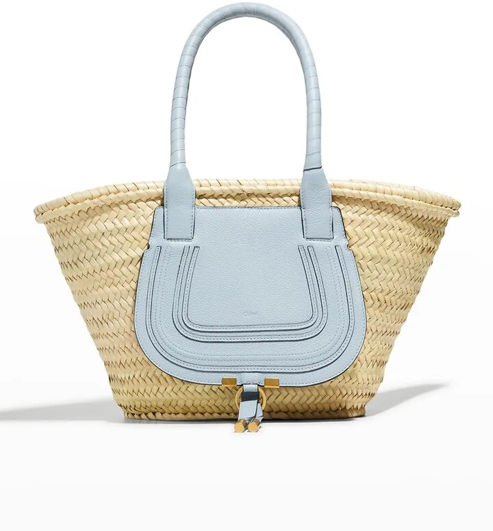 Marcie Medium Raffia East-West Tote Bag