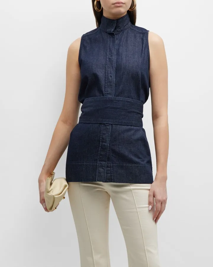 Chambray Sleeveless Top