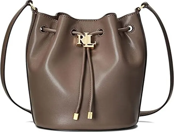 LAUREN Ralph Lauren Leather Medium Andie Drawstring Bag (Truffle) Handbags