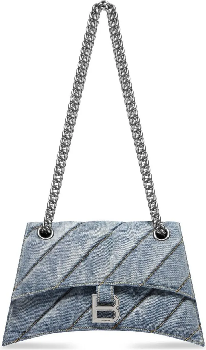 Crush denim shoulder bag