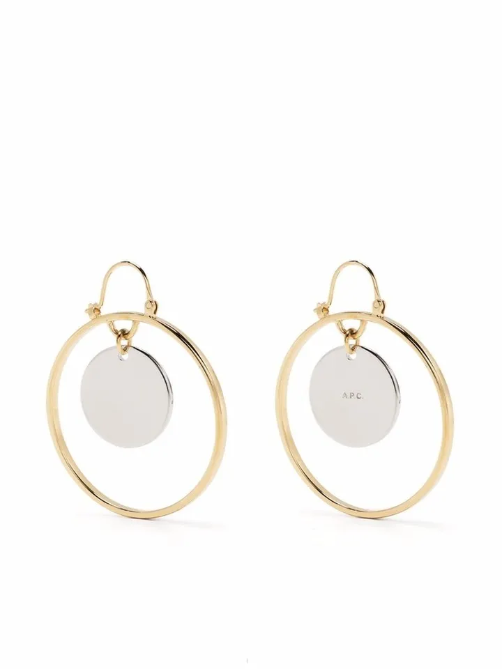 Logo Disk Hoop Earrings