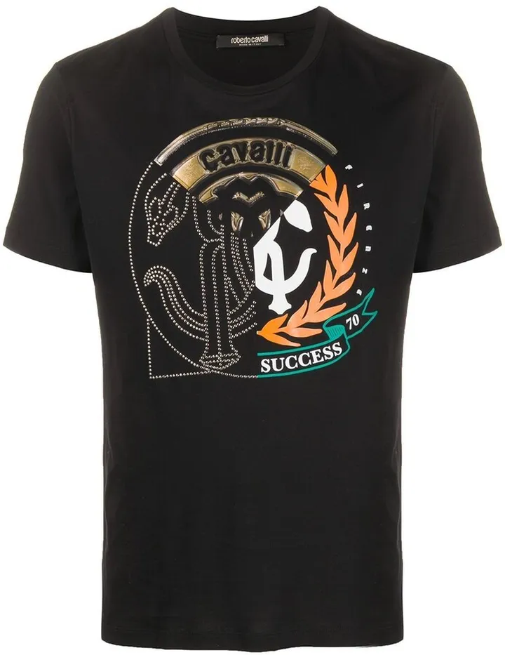 deconstructed logo print T-shirt