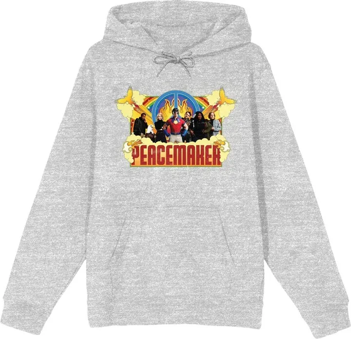 Peacemaker TV Series A.R.G.U.S. Team Men's Athletic Heather Grey Hoodie-Large
